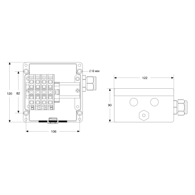 Однофазная соединительная коробка (1xM25 + 3xM20) JB-EX-20 (EE x e) в России